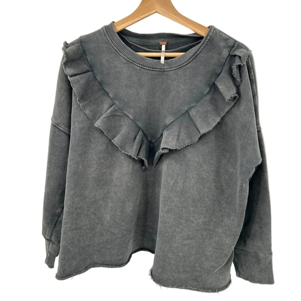 Free People Ruffled Crewneck - Picture 2 of 5
